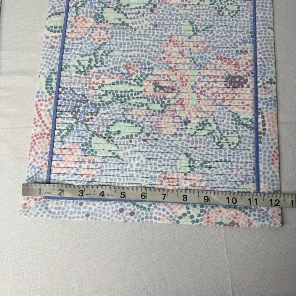 Mervyns Set Of 6 Cotton‎ Poly Pastel Pleated Placemats Retro Floral Blue Pink